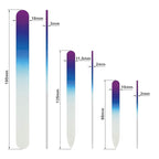 Nail Files - Mont Bleu Gift Set of 3 Crystal Nail Files in Pouch - Rainbow Colors - Genuine Czech Tempered Glass - Handmade Gifts for her - Best Glass Nail Files Kit for Natural Nails