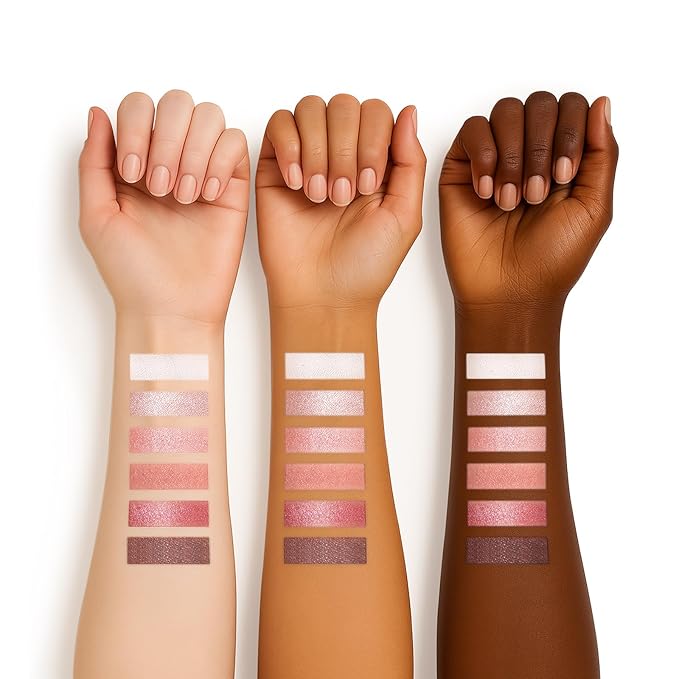 6 Colors Mini Eyeshadow Makeup Palette Blush-colored Neutral Tone Eye Shadow Matte & Shimmer Nude Make Up Pallet with Mirror Blendable Highly Pigmented Travel Size Gift Kit 03