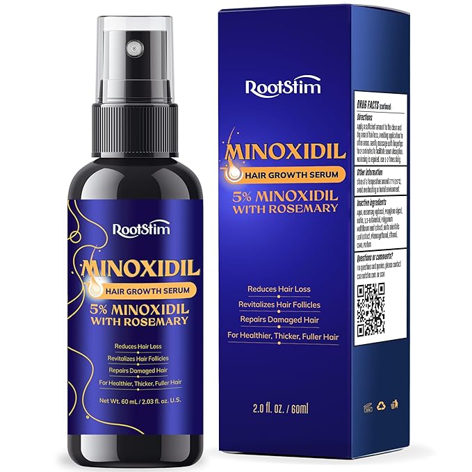 5% Minoxidil Hair Growth for Men and Women: Extra Strength Minoxidil Hair Loss Treatment Serum with Rosemary for Faster Stronger Thicker Hair Growth 60ML