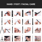 FAMILIFE Gifts for Men, Manicure Set Clippers Manicure Kit Nail Clipper Sets 16pcs Mens Grooming Kits Professional Stainless Steel Nail Kit Brown Leather Case Travel Kits