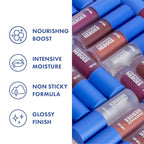 Handmade Heroes 100% Natural Vegan Lip Oil with Squalane Non-Sticky Lip Gloss Moisturizing, Shiny, Nourishing Korean Lip Gloss Lip Treatment Christmas Gifts - Pack of 3