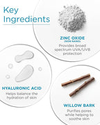 Andalou Naturals Clear Skin Mineral Face Sunscreen SPF 30 - Daily Shade Pollution Defense Facial Sunblock Lotion with Zinc Oxide - Lightweight, Non-Greasy, Non-comedogenic, Fragrance-Free - 2.7 fl oz