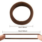 100 Pcs Thick Seamless Hair Ties, Ponytail Holders Hair Accessories No Damage for Thick Hair Christmas Gift(Dark Brown Colors)
