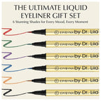 Liquid Eyeliner - Hypoallergenic Eyeliner with Fine Brush Tip, Long-Lasting Waterproof Eye Liner - Cruelty-Free, Vegan, Hypoallergenic, Gluten-Free, Smooth Liquid Eye Liner - 6 Shades Gift Set