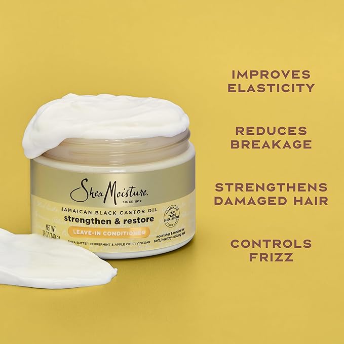 SheaMoisture Jamaican Black Castor Oil, Strengthen & Restore Leave-In Conditioner, 11.5 fl oz (340 ml)