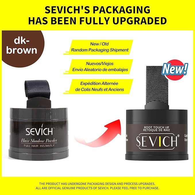 Sevich Hairline Powder - Root Touch Up Instantly Hair Color for Thinning Gray Coverage - Bald Spot Concealing Hair Powder for Women & Men - 48Hour Waterproof & Sweatproof - Dark Brown