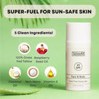 Tallow Sunscreen SPF 25 with Non Nano Zinc Oxide – Natural Mineral Sun Protection with Red Raspberry, Coconut Oil & Vit E – Reef Safe, Non Toxic & Moisturizing Sunblock for Face & Body – 3.4 oz