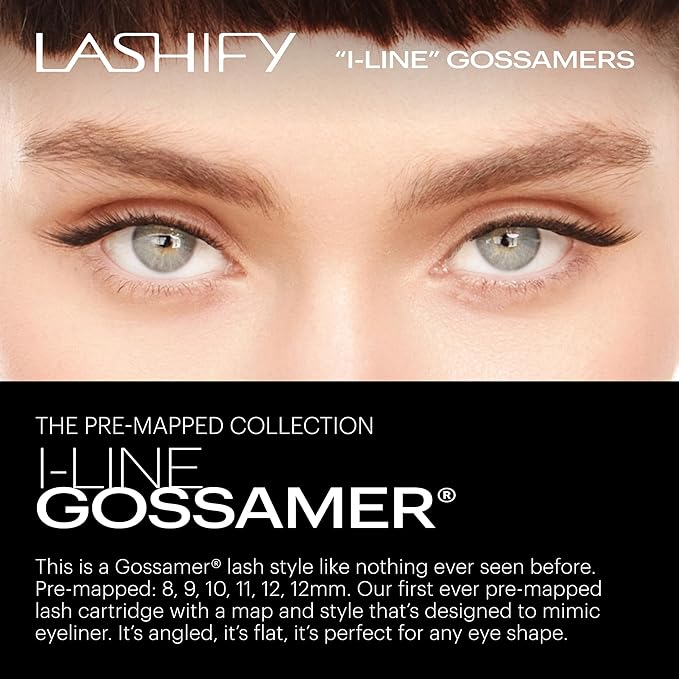 Lashify I-LineLong Pre-Mapped Gossamer, Easy DIY False Lashes to Create an Angled Look and Eyeliner Effect