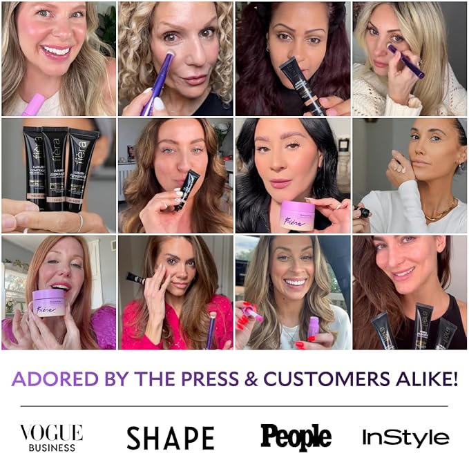 Fièra Luxury Concealer & Foundation with Anti-Aging Ingredients - Full Coverage for Dark Circles, Wrinkles, Fine Lines, and Spots, All-Day Wear For Mature Skin - Medium, 0.5 FL. OZ. / 15 ML