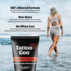 Tattoo Goo Zinc Oxide Mineral Sunscreen SPF 30 – Broad Spectrum UVA/UVB Protection, Tattoo Fade Shield, Non-Greasy, Fragrance-Free, 2 fl oz
