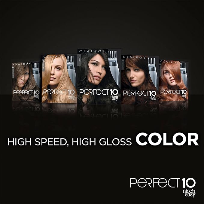 Clairol Nice'n Easy Perfect 10 Permanent Hair Dye, 6WN Light Chocolate Brown Hair Color, Pack of 2
