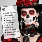 Black Red White Oil-Based Body Paint Palette, Waterproof Full Coverage SFX Makeup for Adult Halloween Cosplay Clown & Vampire Looks, Non-Toxic Face Paint for Theater Performance Costume Party