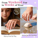 16 Sizes Press on Nails Kit for Kids - 32 Pieces French Almond Fake Nail Tips for Girls 8-12 Years Old with Jelly Nail Adhesives & No-Lamp Nail Glue, Birthday Christmas Gifts (Rainbow Flower)