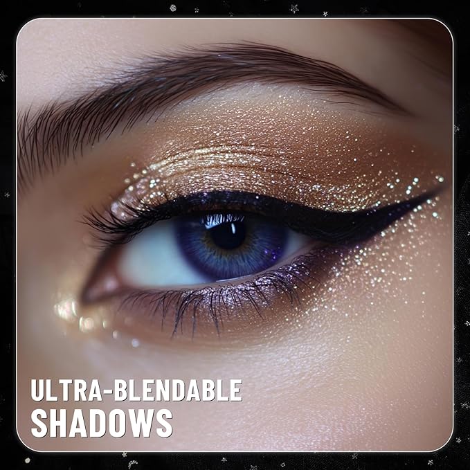 Baked Eyeshadow Makeup Palette - 16 Pigmented Soft Neutrals, Earth Tones & Smoky Shades with Glitter, Matte & Metallic Finishes, Long-Wear Blendable Eye Shadow Make Up Pallet for All Skin Tones