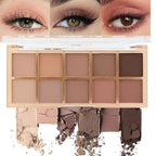 evpct 10 Colors Matte Nude Eye Shadow Palette Makeup for Older Women, Nude Brown Pink Cocoa Taupe Mauve Neutral Matte Cream Smokey Mini Eyeshadow Palette for Blue Green Eyes, Contour Makeup Palettes 5