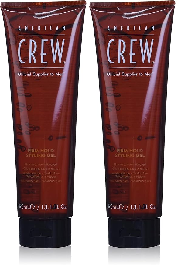 American Crew Men's Hair Gel, Firm Hold, Non-Flaking Styling Gel, 13.1 Fl Oz (Pack of 2)