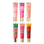 Ruby Kisses Broadway Vita-Lip Tinted Lip Gloss (6 Pack) Ultra-Hydrating, Nourishing, Soothing Formula with Vitamins, High-Shine Non-Sticky Lip Balm with Rosehip+Coconut Oil, Pink & Red Shades