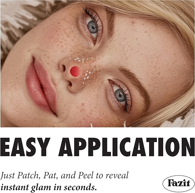 Fazit Makeup Patches - Red Nose Speckles - Glow Up Make-Up Patches - Cute Glitter Makeup Accessories for Women - Cosmetic Glitter for Face