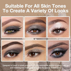 evpct 6 Colors Smokey Grey Eyeshadow Palette, Black Smoky Gray White Silver Taupe Glitter Sparkle Shimmer Matte High Pigment Mini Travel Eye shadow Palette Makeup for older Women, Long Lasting