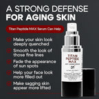 Titan MAX Anti-Aging Peptides Serum for Face – Ultra Potency Mens Peptide Serum Moisturizer – Mens Skin Care – Men, Dark Spots, Wrinkles, Fine Lines – Peptides, 10% Niacinamide, HA –Unscented