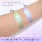 Holographic Blue Purple Glitter Eyeshadow, Multichrome Shimmer Color Shifting Single Eyeshadow, Chameleon Metallic Iridescent Eye Shadow Palette Bouncy Texture Fairy Highlighter Makeup #3