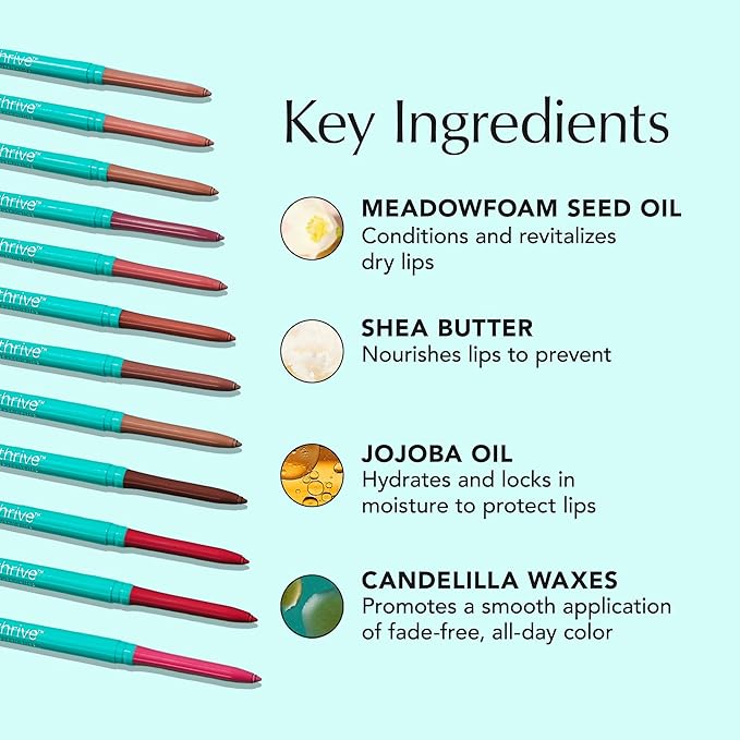 Thrive Causemetics Lip Filler Long-Wearing + Plumping Lip Liner, Shea Butter Hydrating Lip Plumper Retractable Lip Liner Pencil, Built In Sharpener, Vegan & Cruelty Free, Erika (Terracotta)