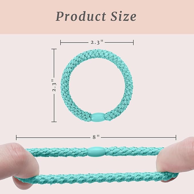 30 Pcs Hair Ties No Damage for Women Girls, High Elastic Braided Hair Ties for Thick Hair, Soft Ponytail Holders, No Crease Hair Bands for Curly Thin Hair Scrunchies (Blue & Green Colors)