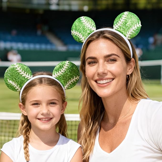 Game Day Fans Headbands for Women&Men, Glitter Ball Sports Hairbands, Sports Themed Hair Accessory, Team Party Favor