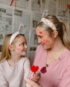 Temporary Tattoos for Kids, 12 Sheets Love Heart Confession Decorations for Classroom Girls Boys School Class Bday, 113pcs Pattern for Festivals and Parties (Red - Love)