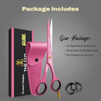 The Cut Factory- 6.5” Professional Hair Scissors - High Carbon 420 Stainless Steel Hair Cutting Scissors, Ultra-Sharp Barber Shears for Salon & Home (PINK)