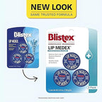 Blistex Lip Medex, 0.25 Ounce, 3 Count, Medicated Relief with Immediate Cooling, Soothes & Protects, Advanced Hydration, Restores Healthy Moisture Balance to Lips, Stocking Stuffer for Women & Men