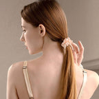 12Pcs Satin Elastic Hair Scrunchies, Silk Satin Hair Ties Elastics Ponytail Holders for Women Girls Valentine's Day Gifts (Blush,Black)