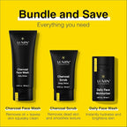 Lumin - Smooth Operator Detox - Men's skincare kit, Includes: Charcoal Face Wash Daily Detox, Charcoal Scrub Deep Detox & Daily Face Moisturizer, Suitable for all skin types, Two Month Supply