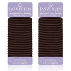 Brown Thick Large Hair Elastics Ties, Damage-free Ponytail Holder No Breakage Hair Ties Bands for Women’s Curly Texture, Stretchy Styling Accessories 5mm 48 Pcs