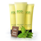 ECO amenities Travel Shampoo Tubes - Hotel Shampoo Supply - TSA-Approved Travel Essentials - 1 fl oz, Pack of 200, Clear Flip-Cap Tubes, Green Fragrance