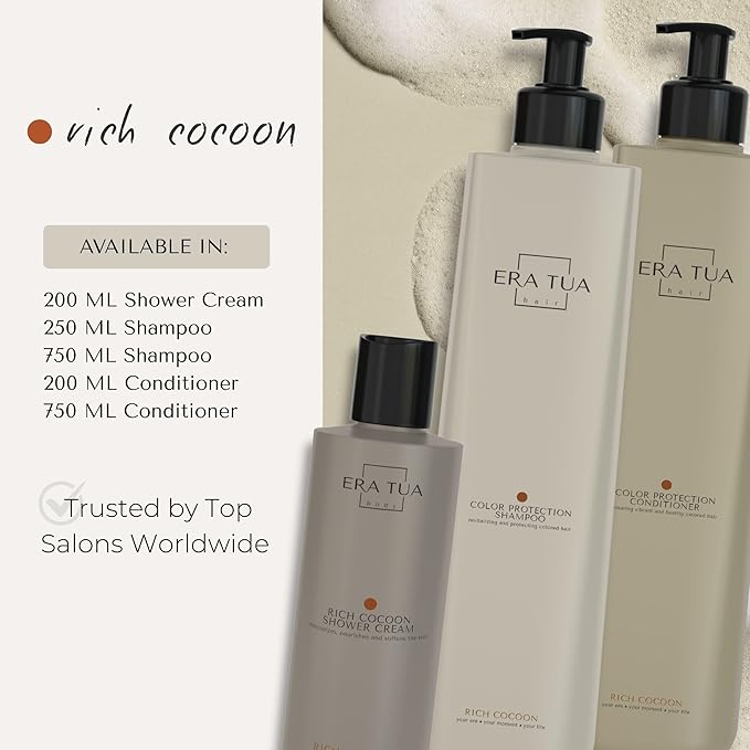Rich Cocoon Color Protection Shampoo | Dutch Made & Formulated | Color Safe for Color Treated Hair | Premium Cozy Scent of Warm Wood, White Amber & Jasmine sulfate free shampoo | 750 ml