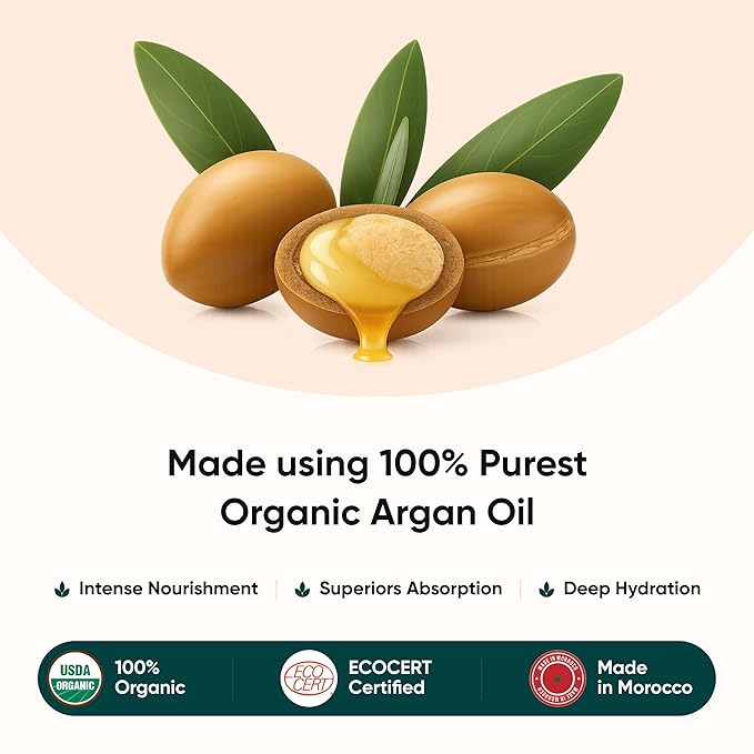 100% Organic Moroccan Argan Oil & Natural Keratin Luxurious Hair Serum | Get Smooth, Silky & Shiny Hair | Lightweight & Non-Greasy Formula | Sulfates & Parabens Free | 3.4 fl oz