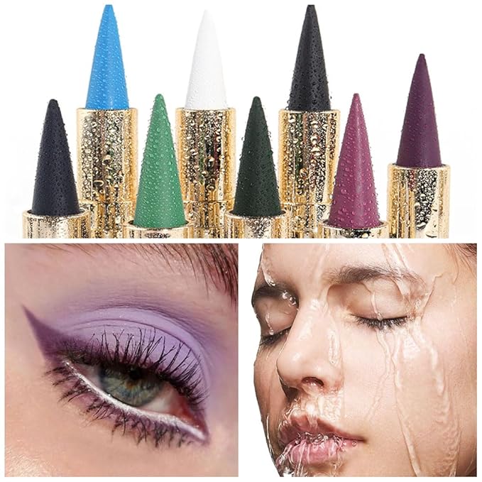 Kaely Dark Purple Gel Eyeliner Pencil,Waterproof Smudge Proof Eye Liner Pen,Cat Eye Goth Halloween Makeup,Eye Black Face Paint Lipstick Crayon,Color Colorful Eyeliner Eyeshadow Stick,11