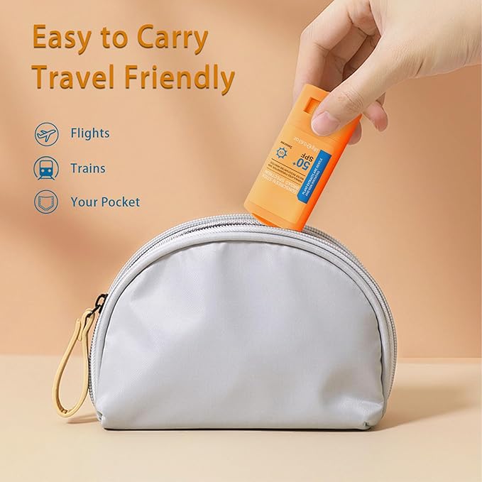 Reef Safe Sunscreen Stick SPF 50+ Broad Spectrum UVA/UVB Protection Water Resistant 80 Min Face & Body with Ceramides & Squalane Travel Size Sunscreen 0.63oz/18g (1 Pack)