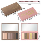 2PCS 6 Colors Mini Eyeshadow Palette Makeup with Brush Set Neutral Nude Eye Shadow Brown & Olive-colored Matte Shimmer Make Up Pallet with Mirror Highly Pigmented Travel Size Gift Kit