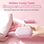 Self Cleaning Hair Brush, Retractable Cushion Massage Comb,Air Cushion Comb,Easy Clean,One-pull Clean Anti Static Brushs, Hairs Styling Tools for All Hairs Types (White)