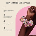 Lisa Frank x Kitsch Pillow Satin Scrunchies for Women - Hair Ties No Damage, No Crease Hair Accessories | for Day or Night Use | Ideal Gifts for Women - 2pcs