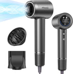 Professional Hair Dryer, 150,000 RPM High-Speed & 200 Million Negative Ions, Intelligent HD Display, Low Noise 51dB, Magnetic Diffuser & Nozzle, Travel Gift for Women