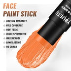 Orange Oil Based Face Body Paint Stick, Non-toxic Full-coverage Face Painting for Cosplay Costumes Halloween Tiger Pumpkin Cheetah Joker Makeup, Waterproof Cream Orange Body Paint for Adults