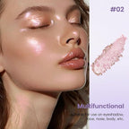 Holographic Light Pink Glitter Eyeshadow, Multichrome Shimmer Color Shifting Single Eyeshadow, Chameleon Metallic Iridescent Eye Shadow Palette Bouncy Texture Fairy Highlighter Makeup #2