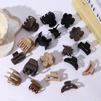 18 Pcs Small Hair Clips Set, Various Styles Butterfly & Flower Claw Clips for Thick & Thin Hair, Neutral