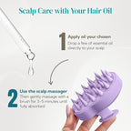 HEETA Hair Scalp Massager Shampoo Brush 2 Pack, Soft Silicone Bristles for Dandruff Removal, Waterproof for Wet & Dry Hair, Suitable for Men & Women (Light Beige & Purple)