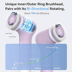 Electric Facial Cleansing Brush - Rechargeable Silicone Face Scrubber exfoliator,Face Pore Cleansing Brush,3 Speeds,Waterproof, Exfoliating & Massage,for Women & Men.for Face Skin Issues,Purple
