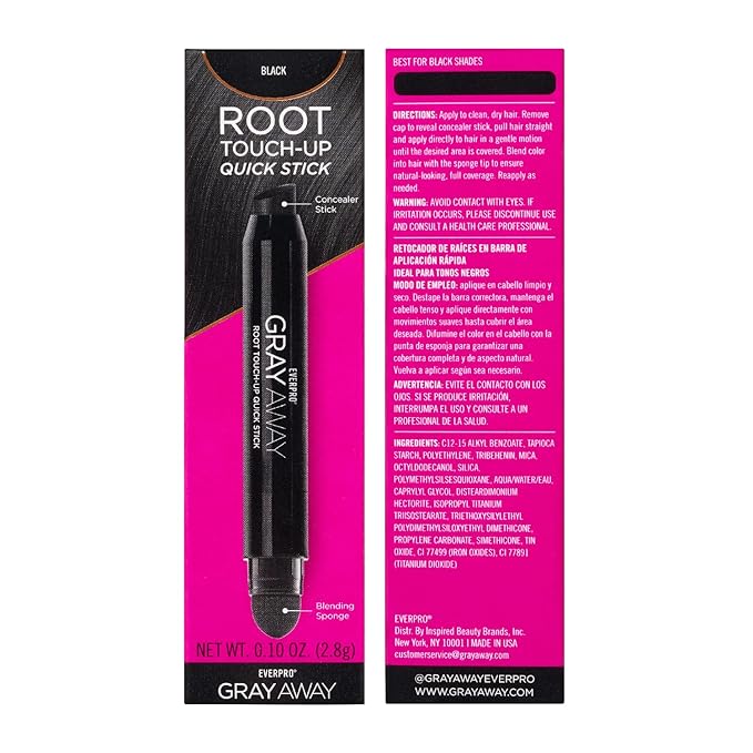 EVERPRO Gray Away Root Touchup Quick Stick, Black, 0.1 Oz