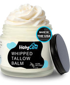 HolyCow Beef Tallow For Skin - Whipped Tallow Balm with Organic Jojoba Oil (Unscented/Herb-Infused), Grass Fed Beef Tallow Face Moisturizer for Eczema, Baby, Lip Balm - Lotion For Extremely Dry Skin